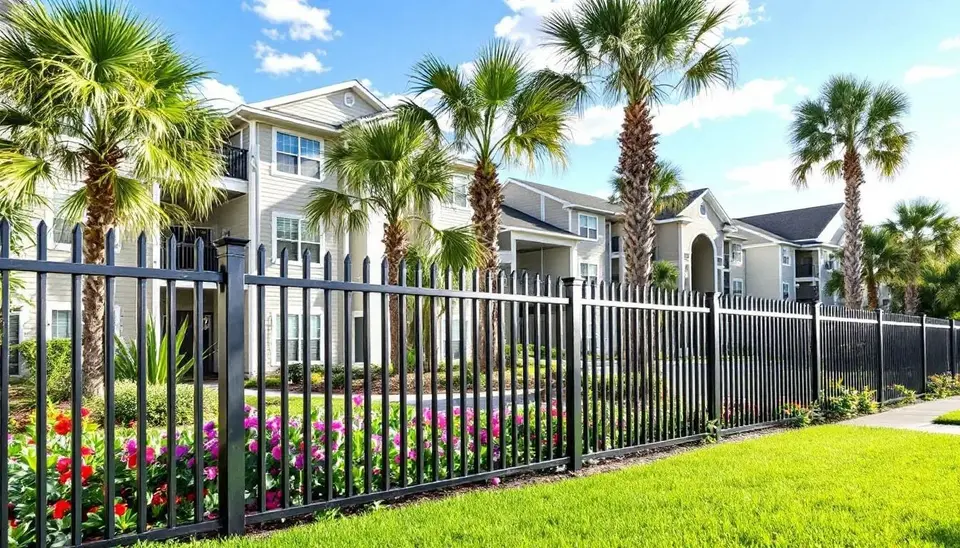 Aluminum fence for apartment complexes