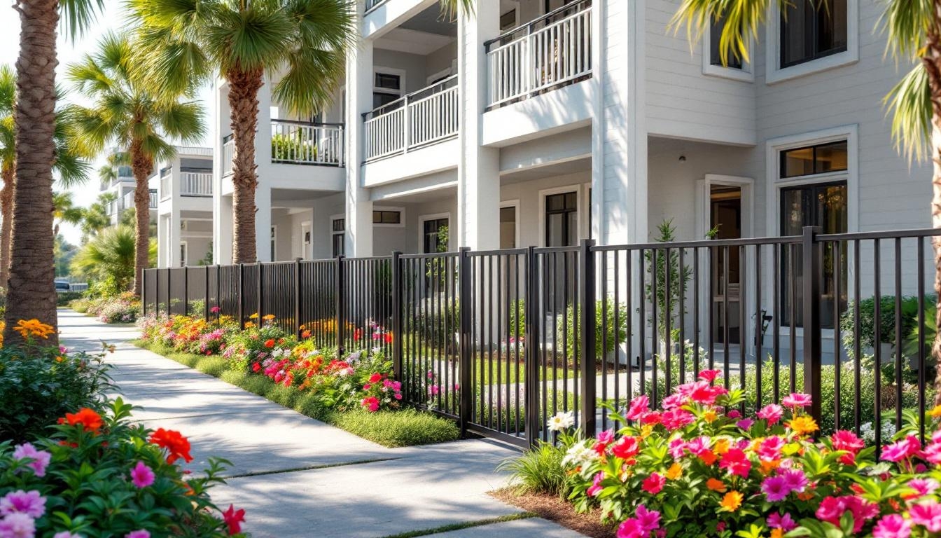 Aluminum fence for condominiums