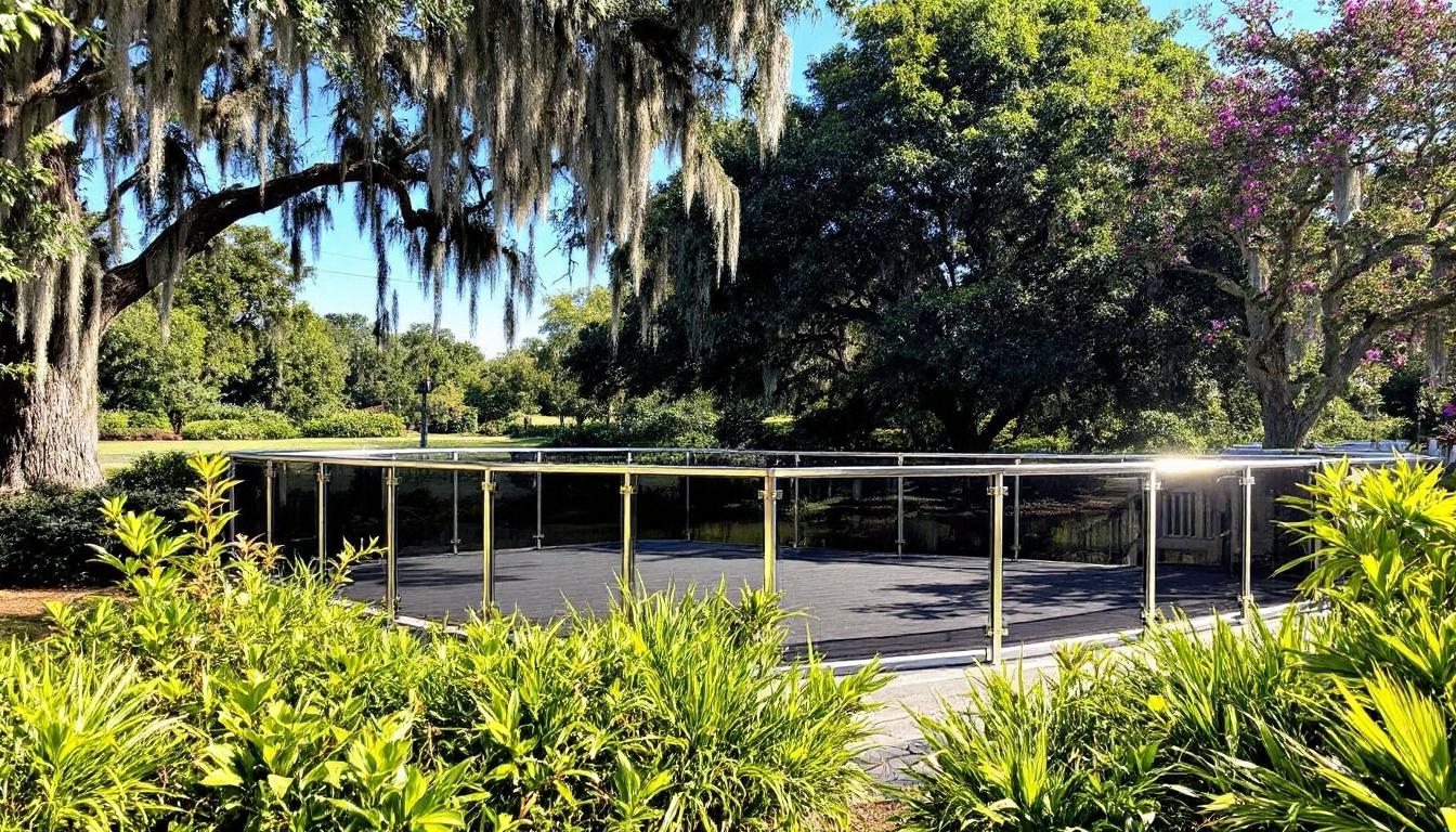 Aluminum fence for deck boundaries