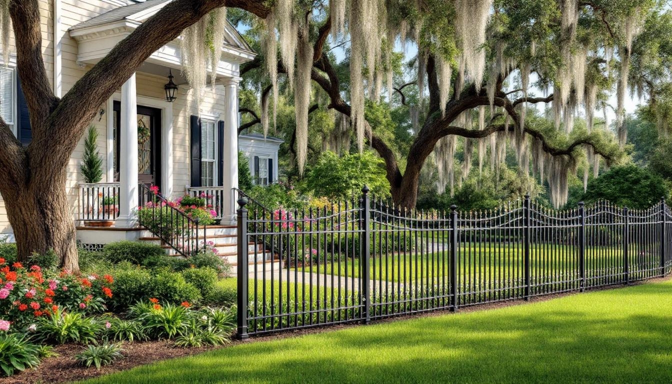 Aluminum fence for landscape perimeters
