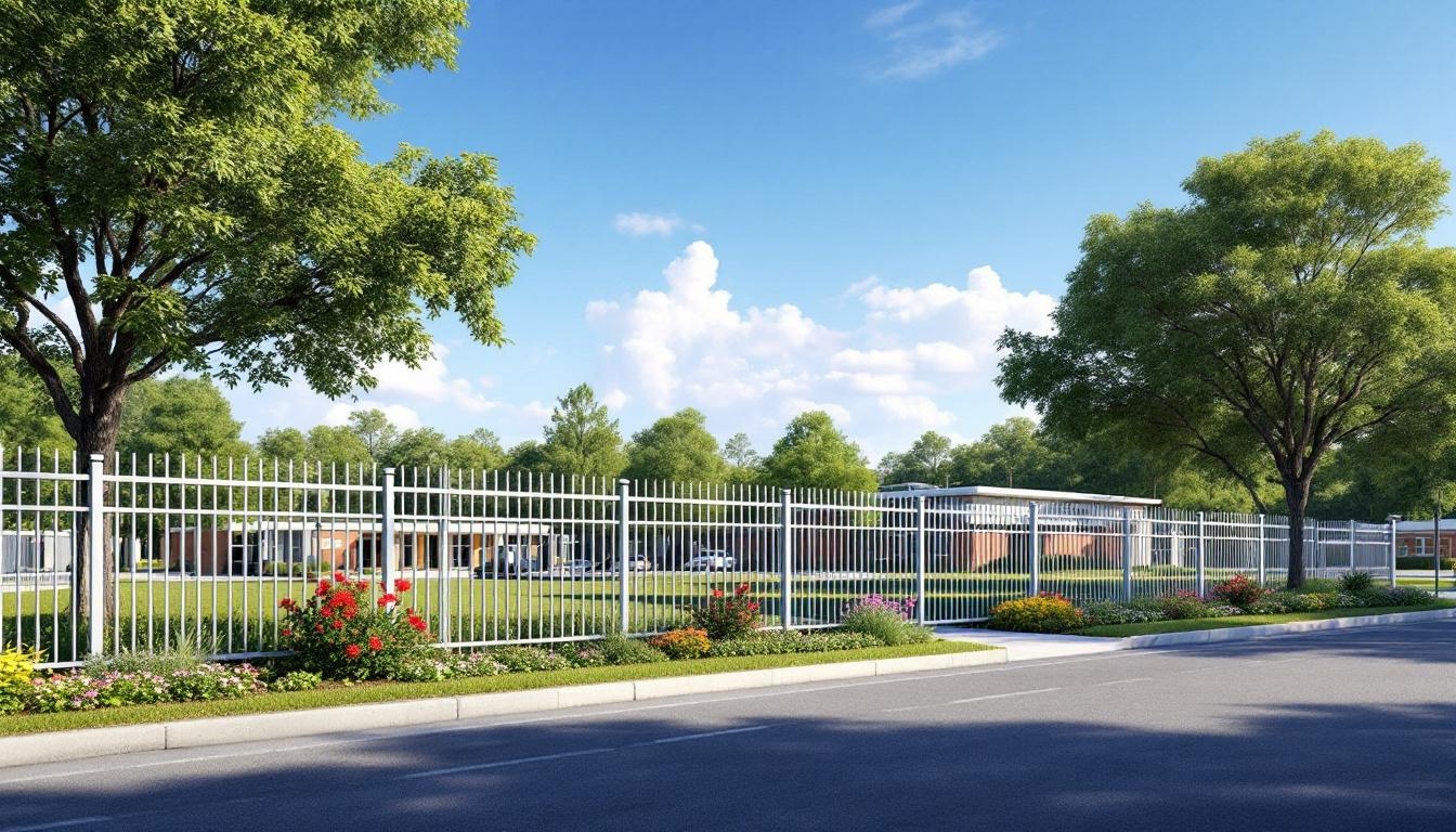 Aluminum fence for school grounds