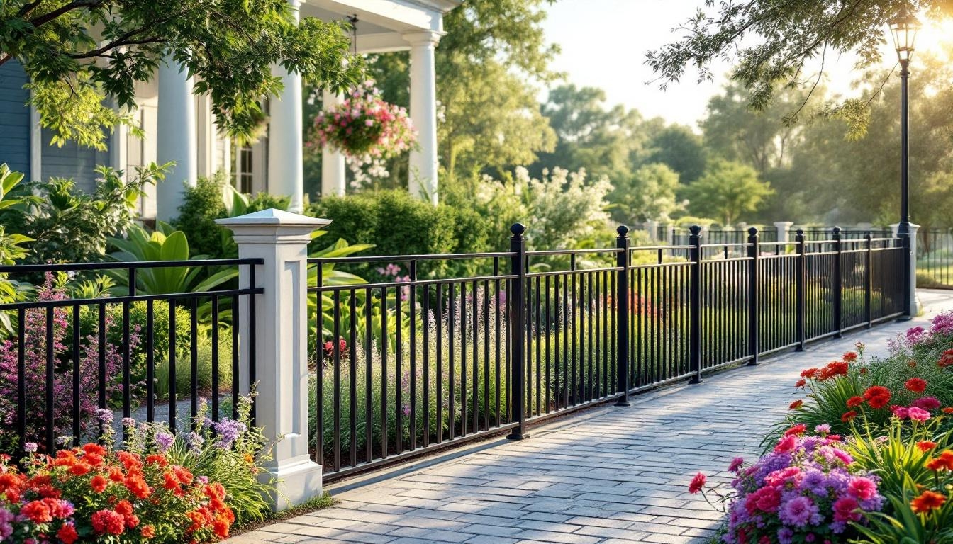 Aluminum fence for walkway barriers