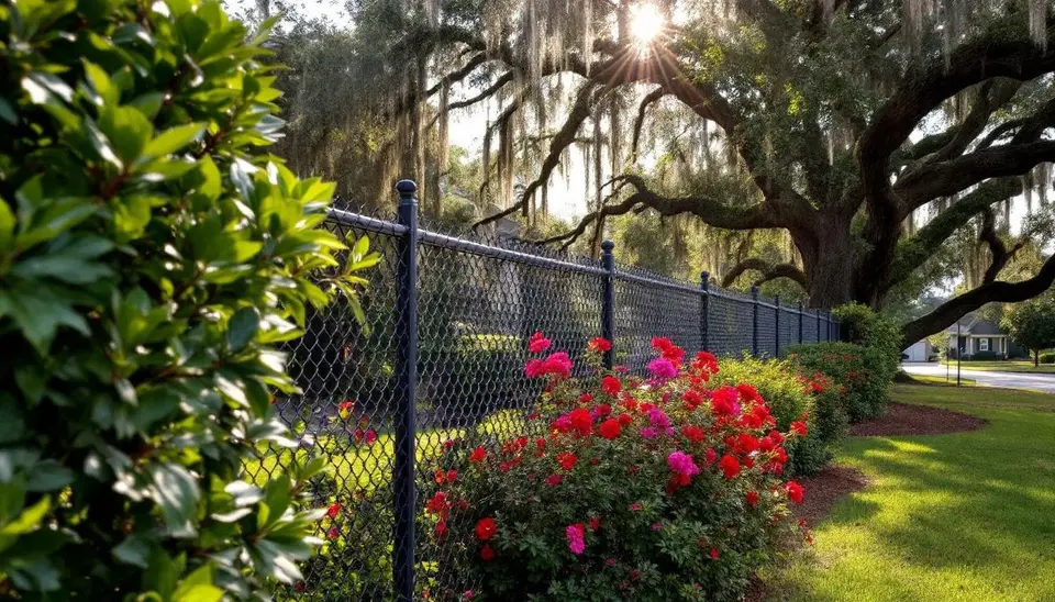 Chain-link privacy fence