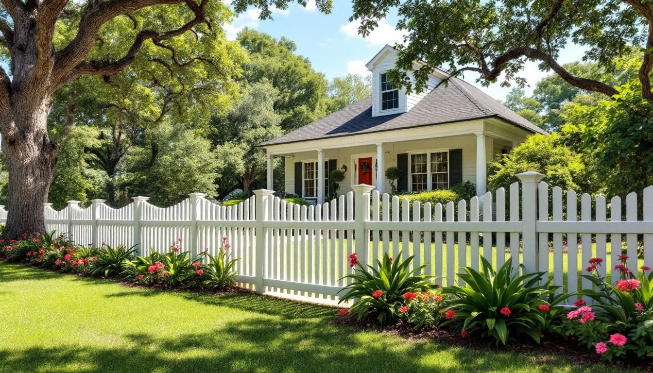 Vinyl picket fence