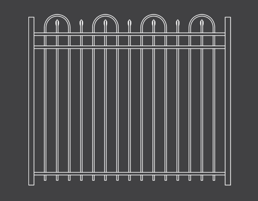 Newcastle 1 Style Aluminum Fence 