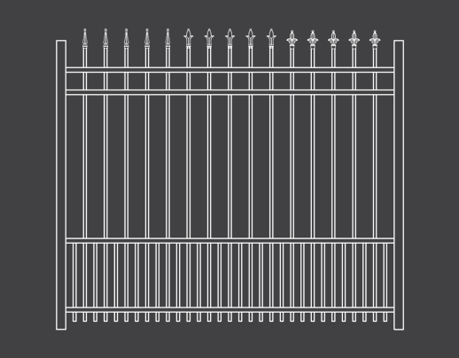 Victoria Puppy Picket Style Aluminum Fence 