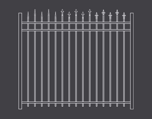Victoria Staggered Style Aluminum Fence 