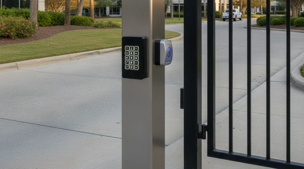 AES keypad and proximity card reader for commercial gate Sumter SC