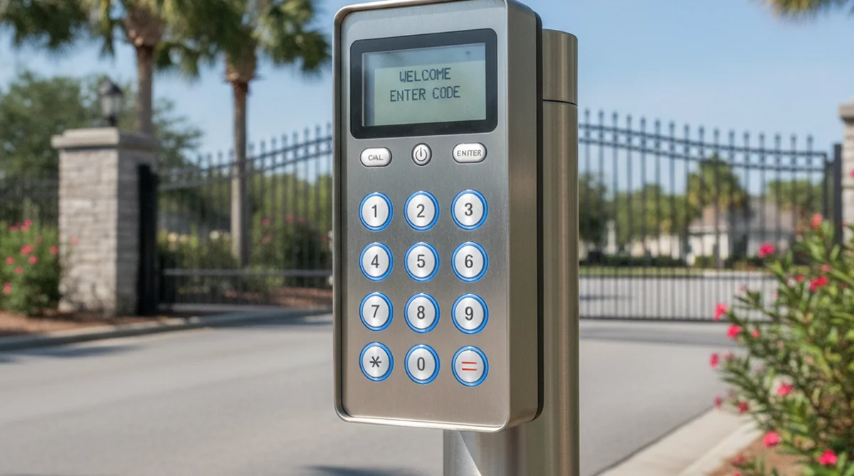 AES telephone entry system at Sumter SC gate