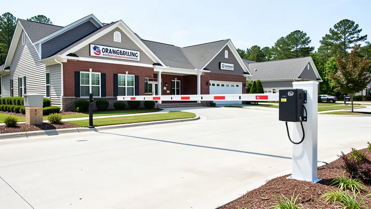 Commercial gate operator installation at an Orangeburg SC business property