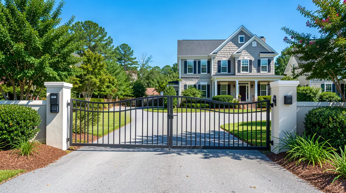 Electric gate repair technician working on automatic gate operator in Branchville SC