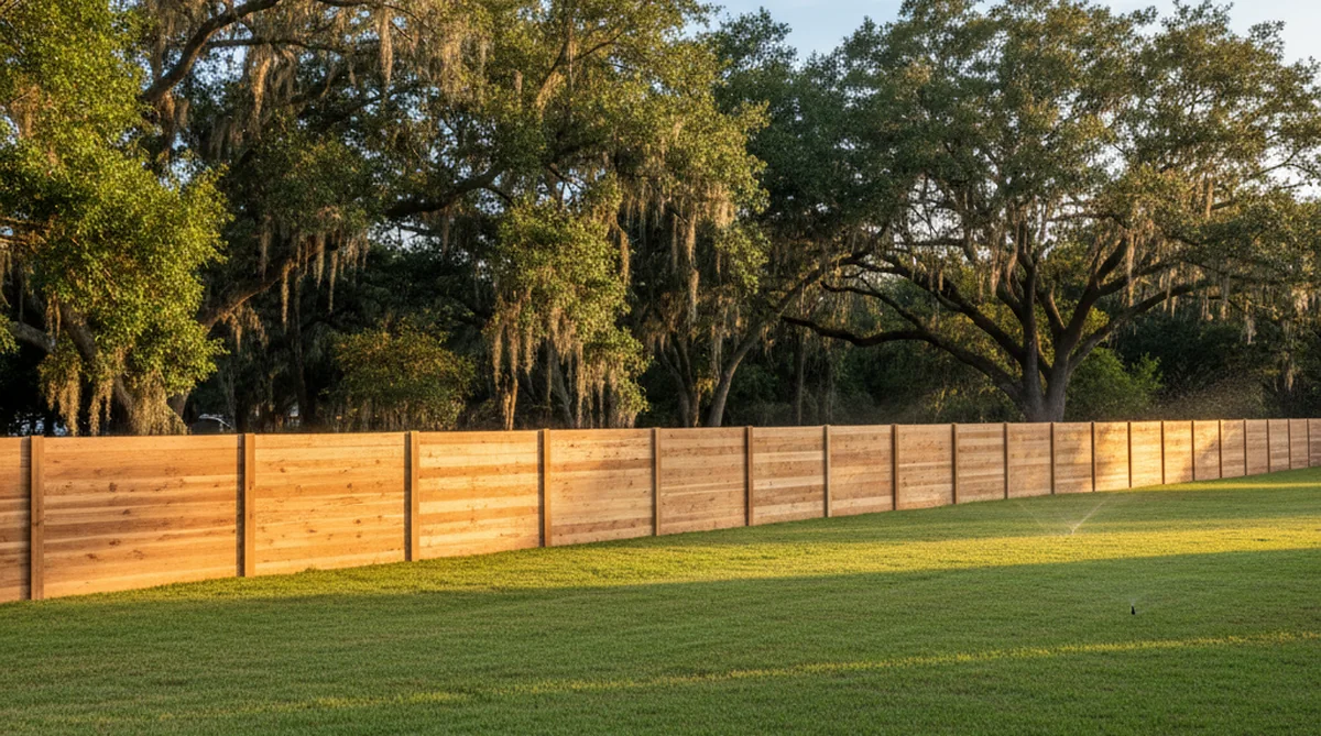 Cedar wood fence in Orangeburg SC backyard