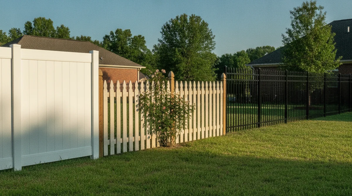 Different fence materials compared in Bamberg SC yard