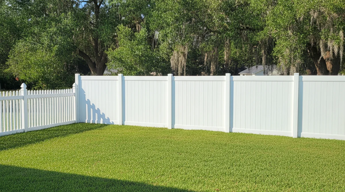 Different fence heights comparison in residential yard