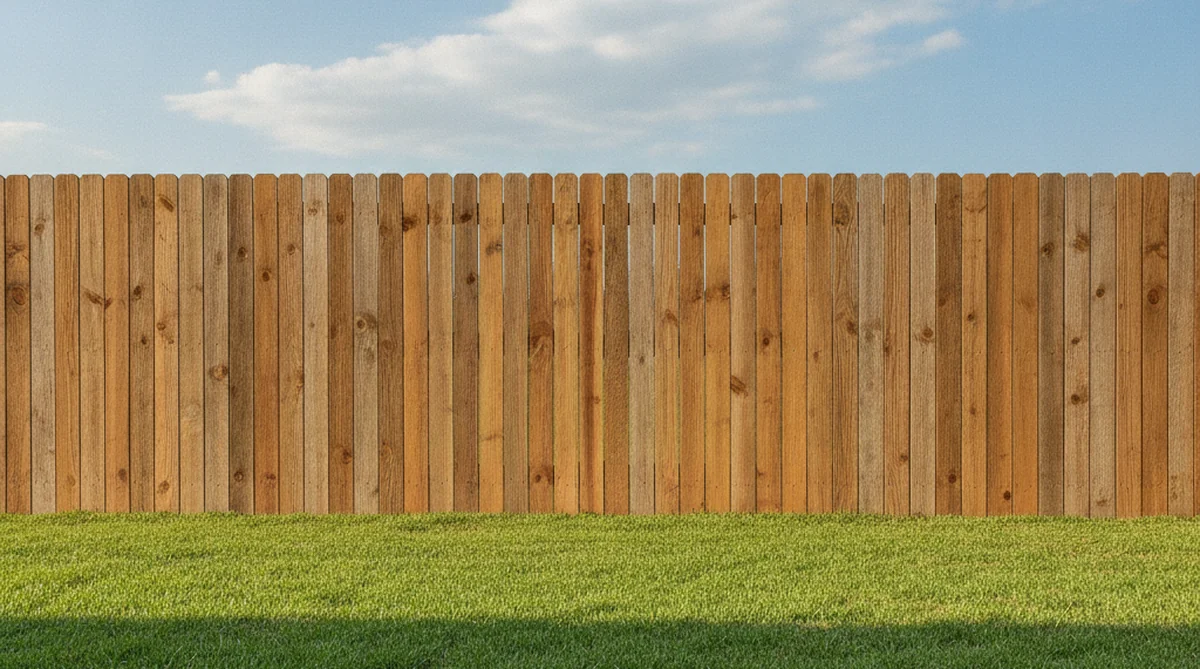 Well-maintained wood privacy fence in Orangeburg backyard