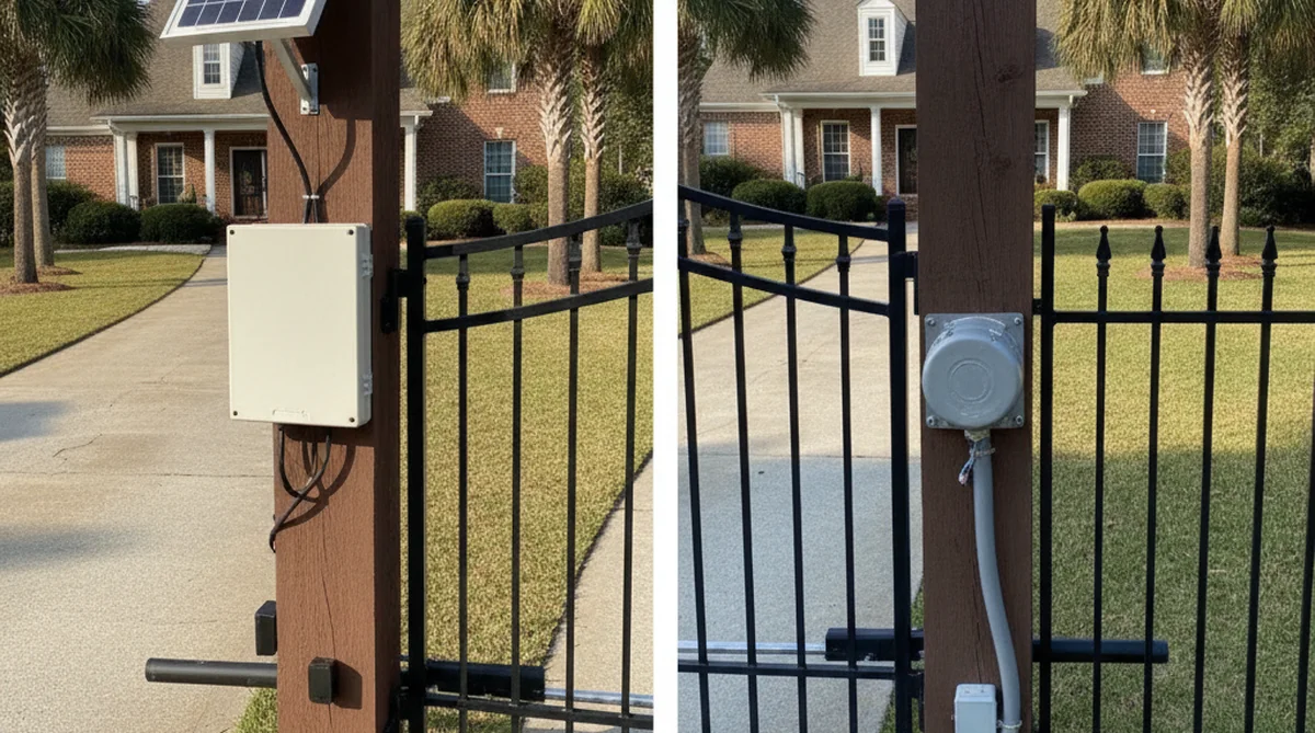 Solar versus wired automatic gate operators in Sumter SC