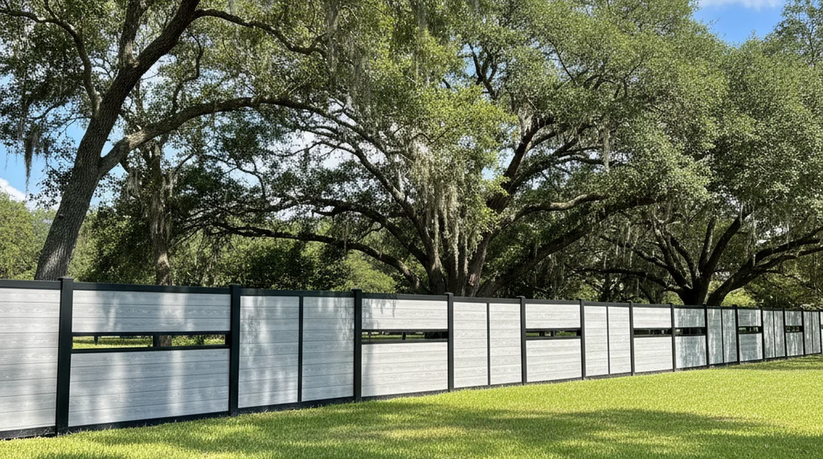 Composite fence in Sumter SC backyard