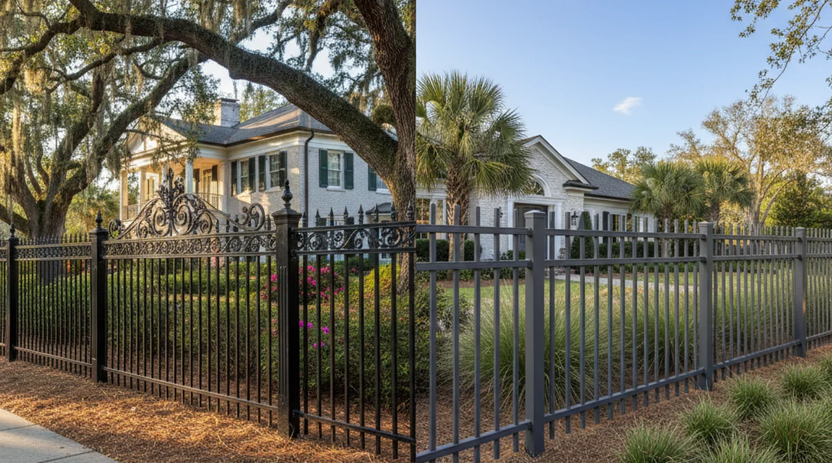 Wrought iron and aluminum fence comparison in Summerville SC